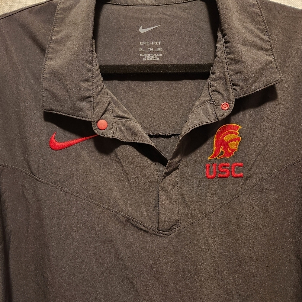 USC Trojans Nike Dri Fit Football Short Sleeve Polo Golf Shirt Size XXL - Picture 2 of 5
